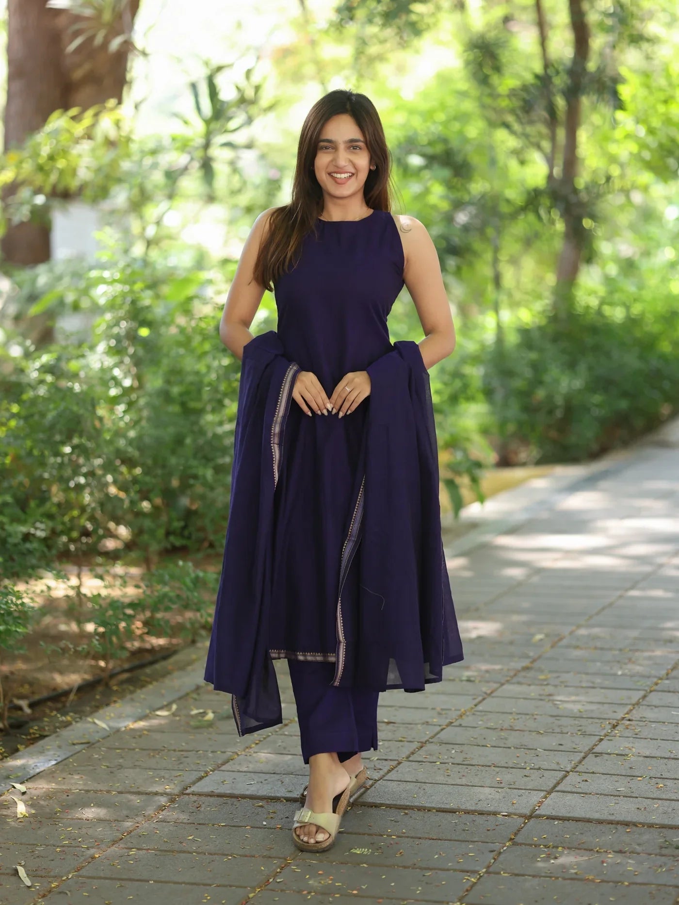 Purple Malar Narayanpet Salwar Set