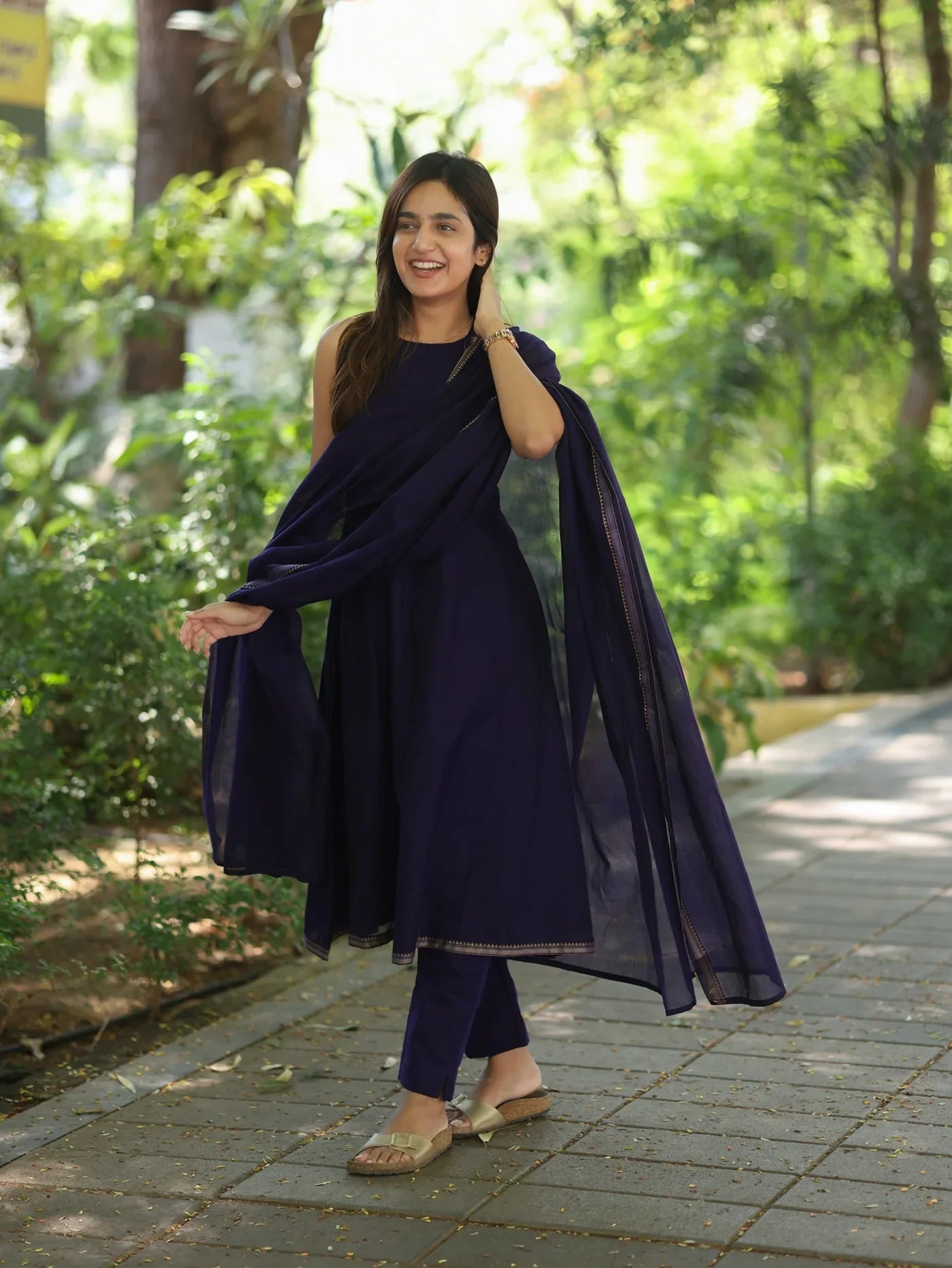 Purple Malar Narayanpet Salwar Set