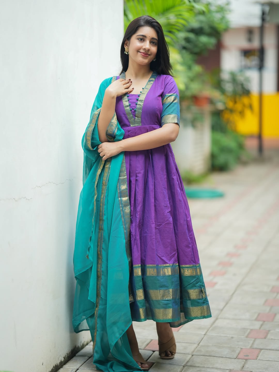Mahira Kanchi Cotton Anarkali with Dupatta