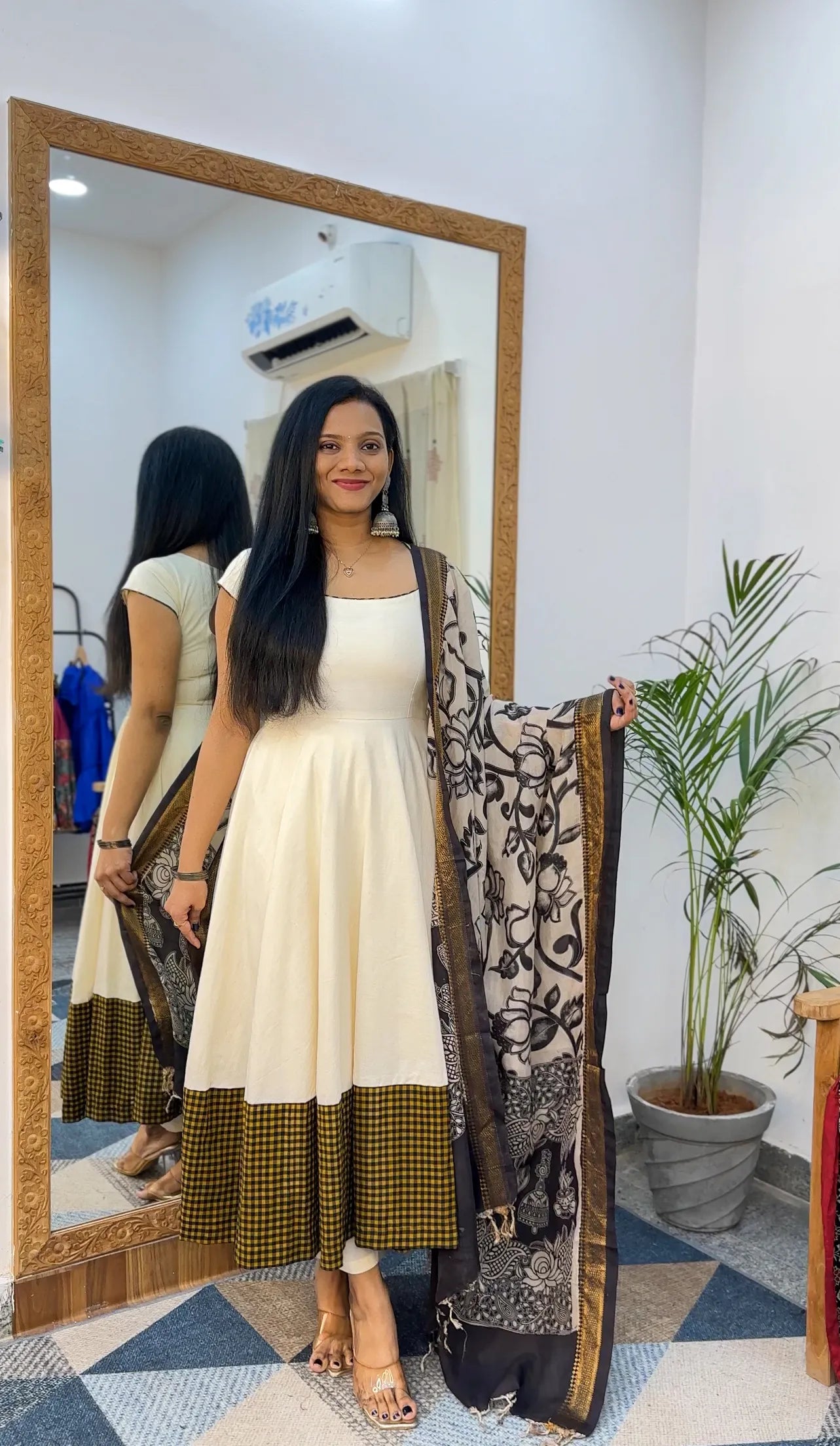 Handloom and Kalamkari Off-White