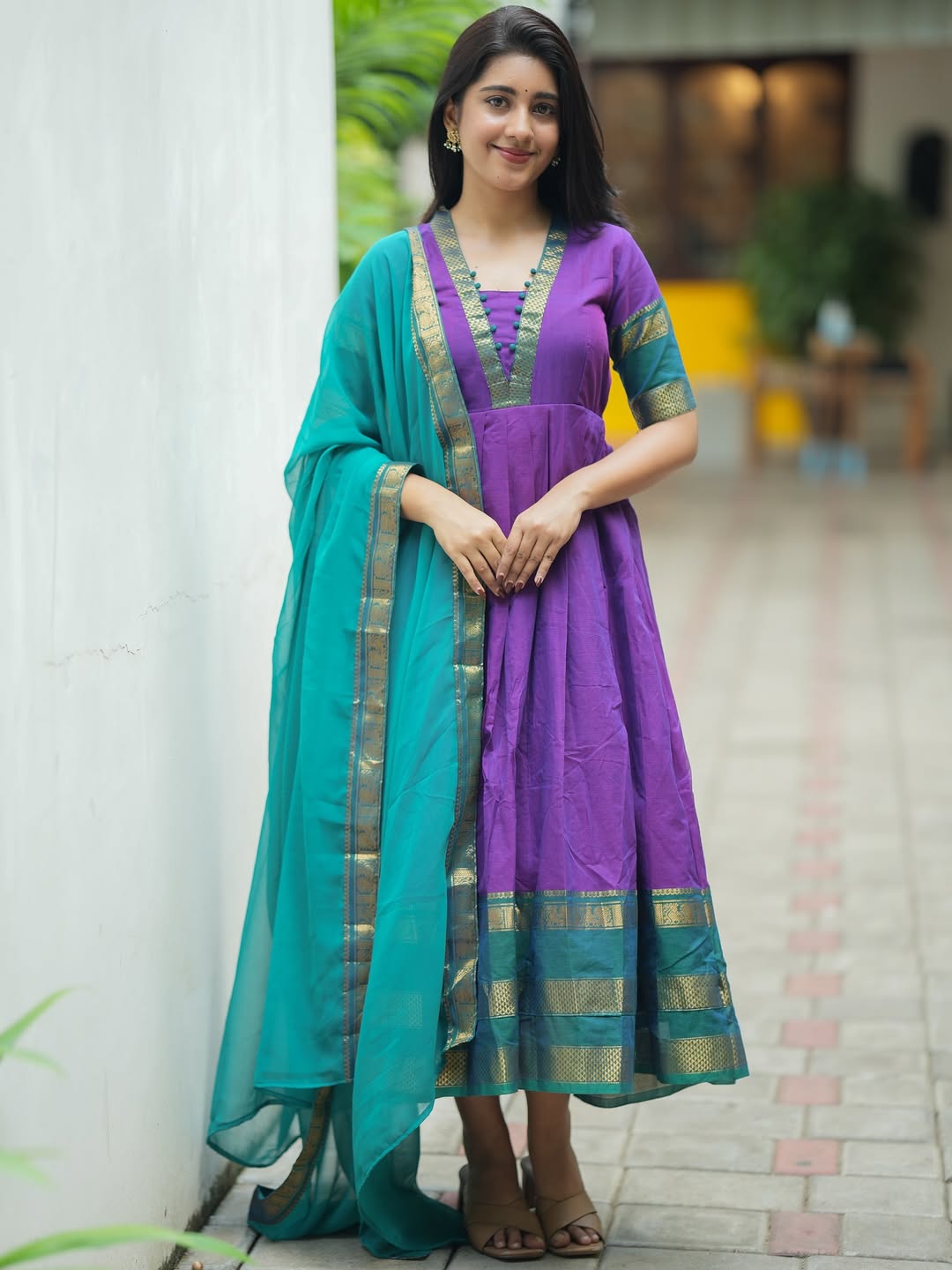 Mahira Kanchi Cotton Anarkali with Dupatta