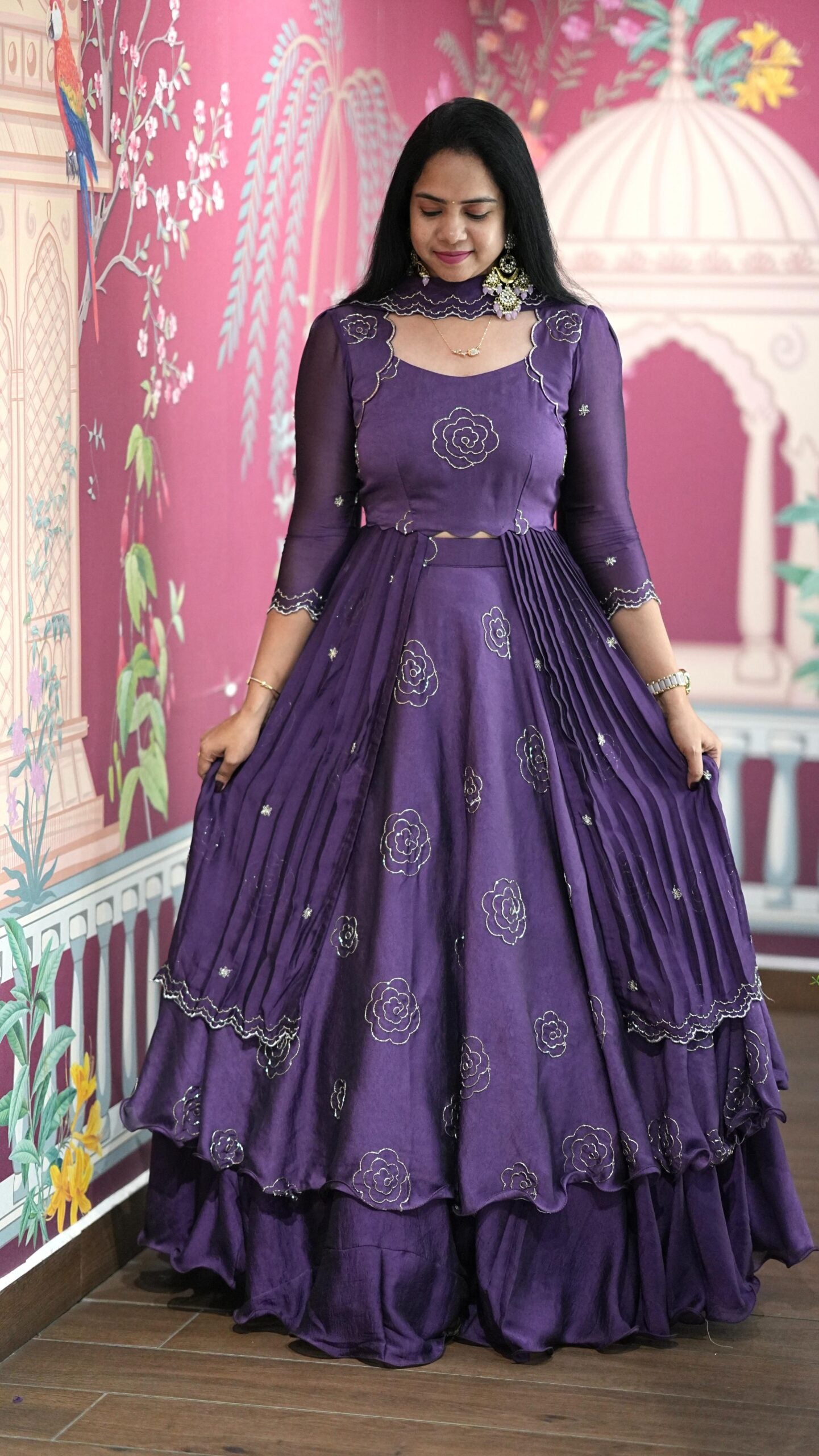 Sitara – Lehenga With Peplum – Lavender