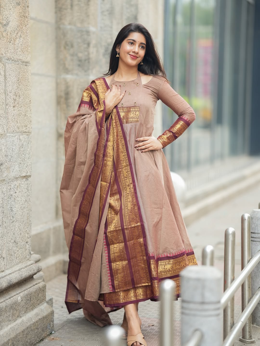 Beautiful Kanchi Cotton Anarkali with Dupatta