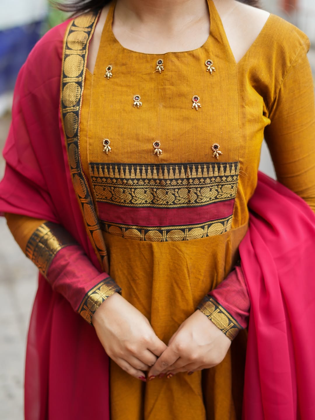 Mahira Serias Kanchi Cotton Anarkali with Dupatta