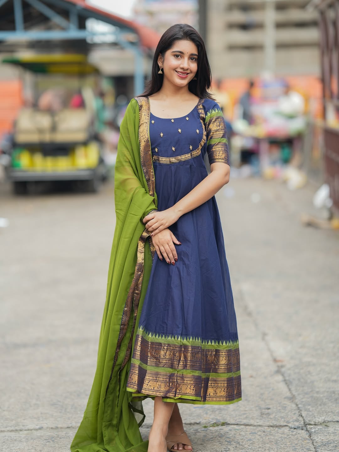 Kanchi Cotton Anarkali with Dupatta