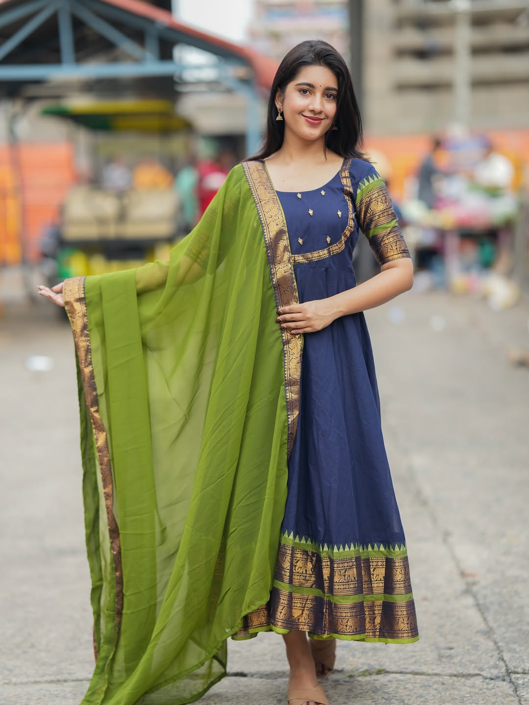 Kanchi Cotton Anarkali with Dupatta