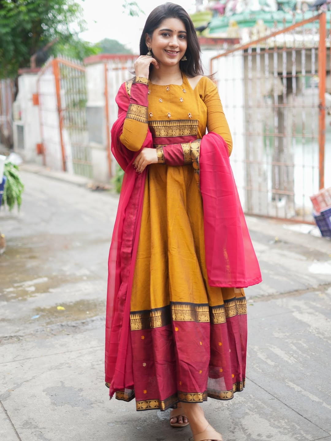 Mahira Serias Kanchi Cotton Anarkali with Dupatta