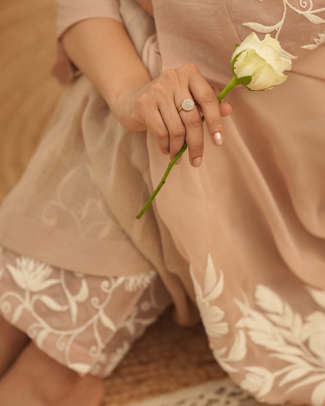 Brown Embroidered Suit Set