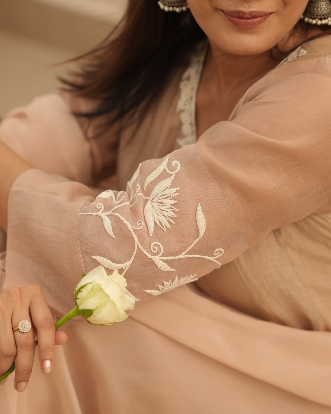 Brown Embroidered Suit Set